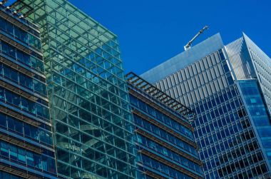 Modern iş gökdelenler, yüksek cam binalar, modern archit