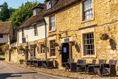 Eski İngiliz kasabası ve güzel tarihi binalar, eski street, h