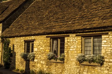 Eski İngiliz kasabası ve güzel tarihi binalar, eski street, h