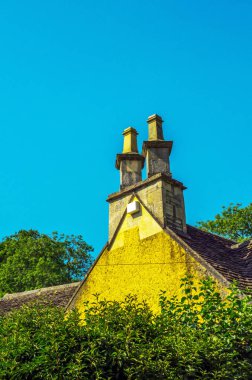 Eski İngiliz kasabası ve güzel tarihi binalar, eski street, h
