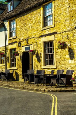 Eski İngiliz kasabası ve güzel tarihi binalar, eski street, h