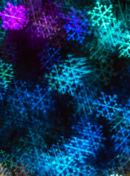 Fundo bonito com floco de neve colorido diferente, abstrato — Fotografia de Stock