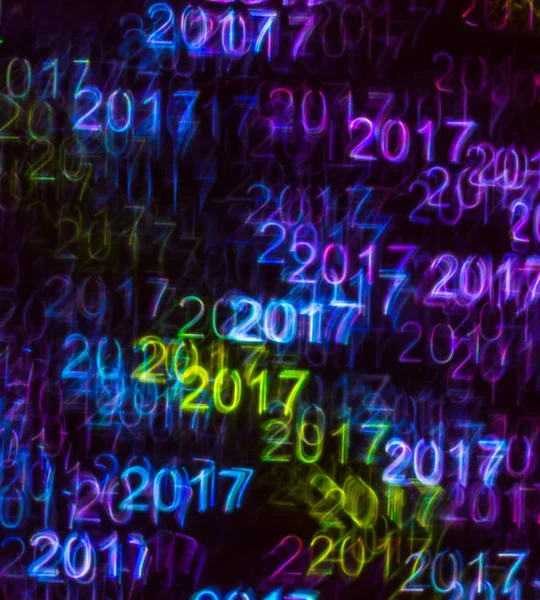 Schöner Hintergrund mit unterschiedlich farbiger Zahl 2017, abstrakt — Stockfoto