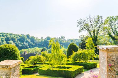 Taze bitki örtüsü, kesilmiş yeşil park park walkin, bakımlı