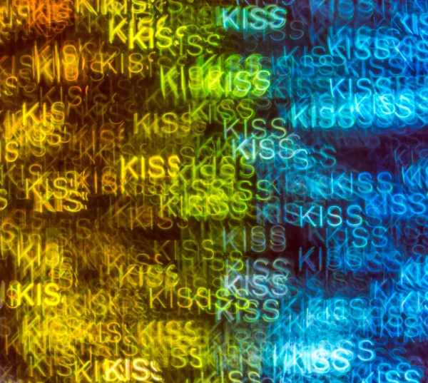 아름 다운 배경과 다른 색깔된 단어 키스, 추상 — 스톡 사진