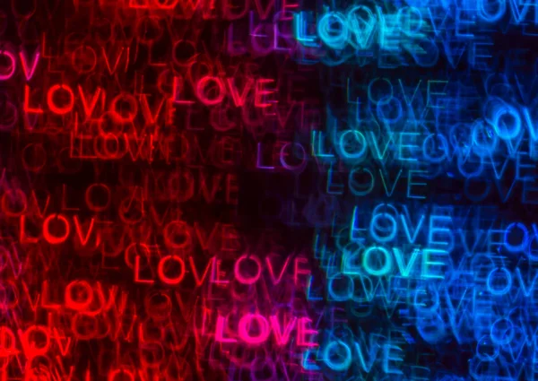 Beautiful background with different colored word love, abstract — стоковое фото