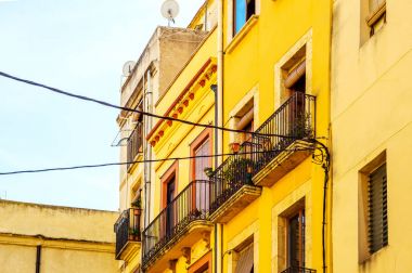 Şık balkon korkuluk, bir metal katı mimari elemen