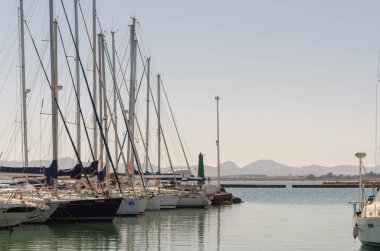 Los Alcazares, İspanya - 25 Şubat 2019 Küçük tekneler