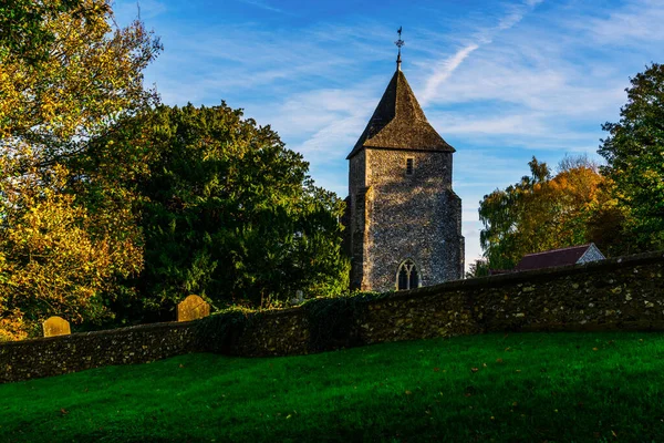 Antiguo Cementerio Inglés Medieval Lápidas Típico Cementerio Británico Antiguo Día — Foto de Stock