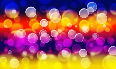 Bokeh efektinin renkli arka planda parlayan kabarcıkları, bokeh ışığı