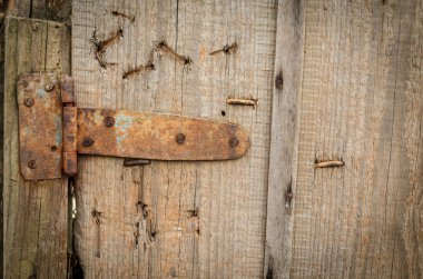 Ahşap doku. Metal öğeleri ahşap doku. Backgrou