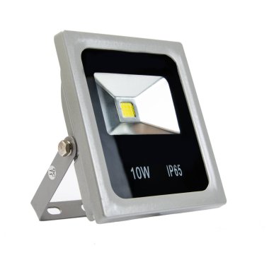 LED ışıklandırma, projektör ışığı, lamba açık, beyaz arka planda izole.