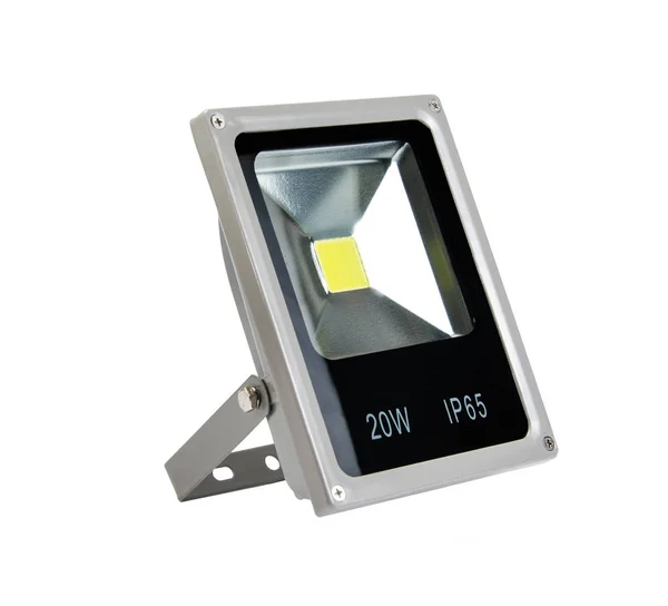 LED ışıklandırma, projektör ışığı, lamba açık, beyaz arka planda izole.