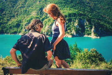 Piva Kanyonu Karadağ - doğa seyahat arka plan. Pluzine kanyonda