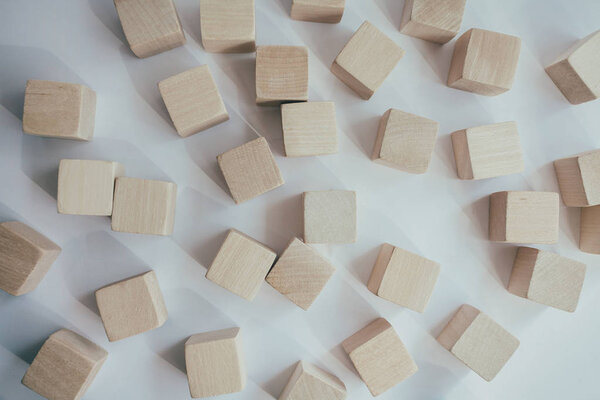 wooden cubes. It is isolated on a white background