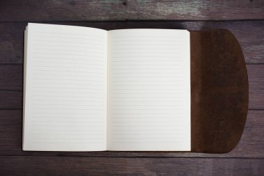 Klasik deri ilişkili günlük eski ahır kurulu katta tamamen açık kitap