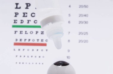 Göz göz ile rakam üzerine görme keskinliği testi için tablonun arka plan üzerinde bırakır. Göz hastalıkları veya anti yetersizliği tanı ve tedavisi