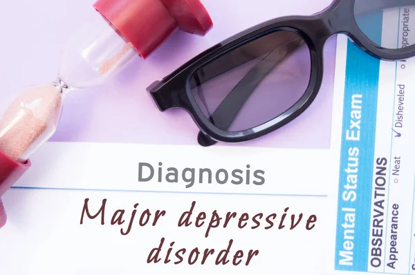 Diagnos Egentlig Depression Timglas Doktor Glas Mental Status Exam Nära — Stockfoto