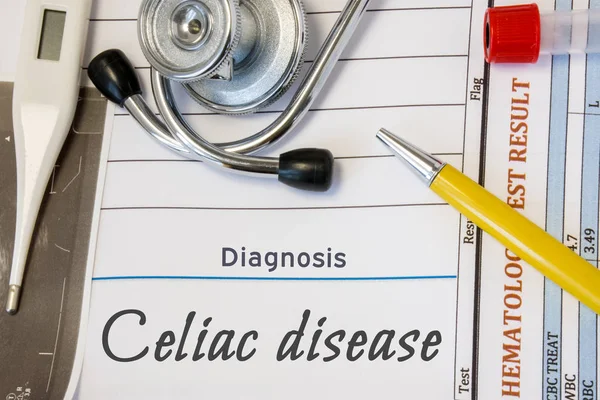 Diagnosis Celiac Disease Health History Document Diagnosis Celiac Disease Doctors — Stock Photo, Image