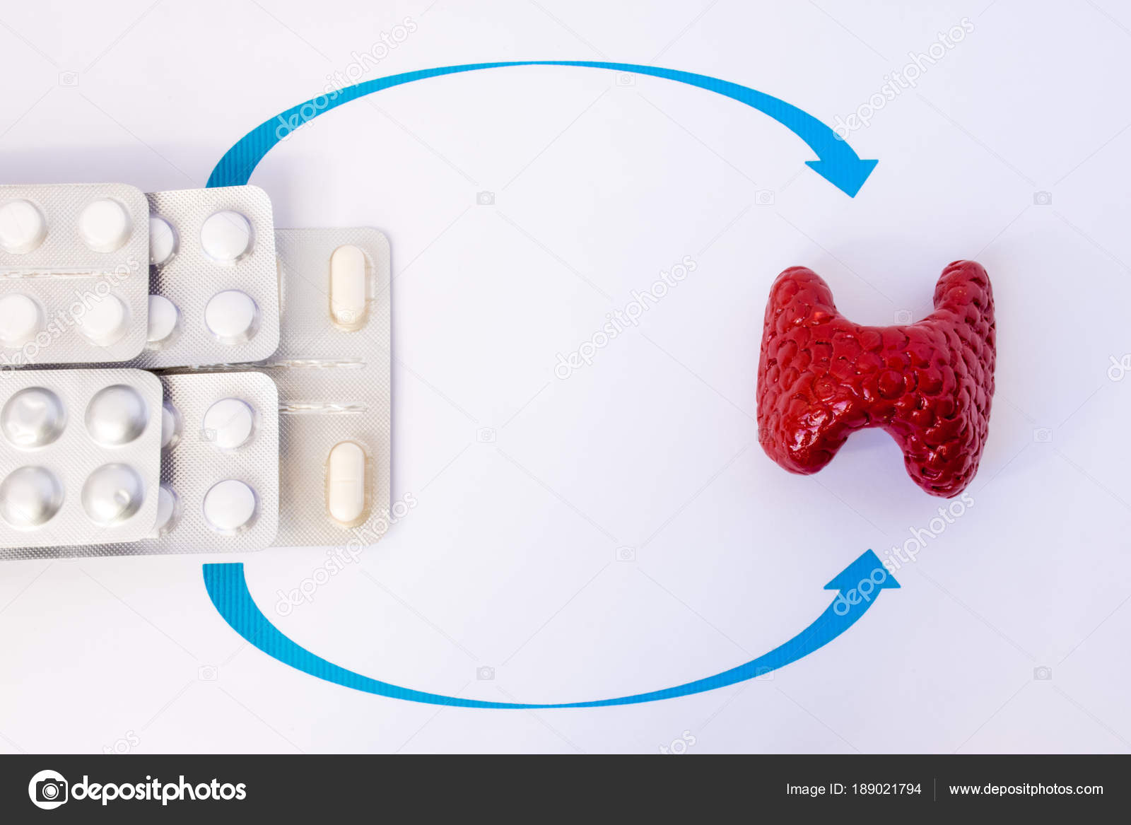 Hormone Replacement Therapy Thyroid Hypothyroidism Concept Photo Model