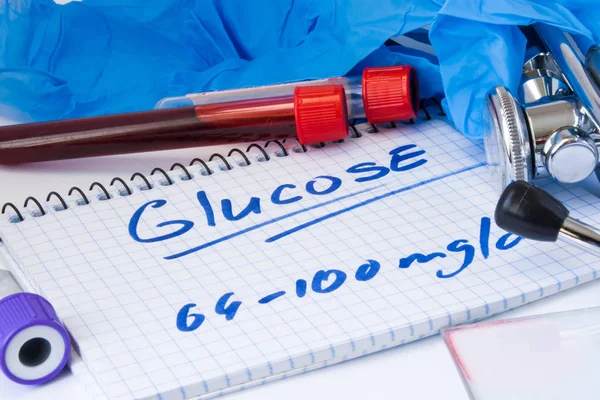 Glucosa Azúcar Suero Sangre Prueba Metabólica Básica Los Tubos Laboratorio — Foto de Stock