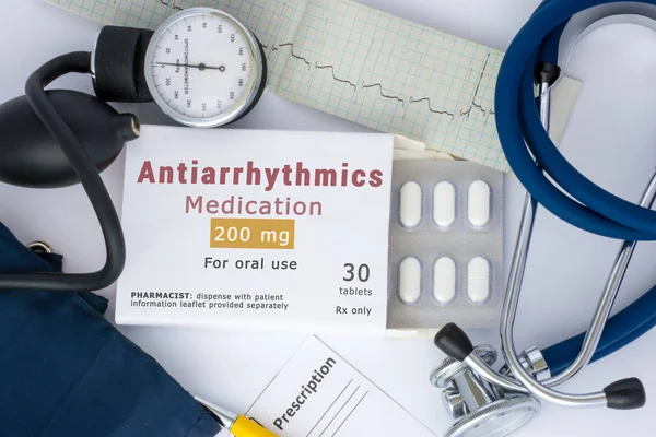 Medicamento Antiarrítmico Para Tratamiento Suprimir Ritmo Anormal Del Corazón Para — Foto de Stock