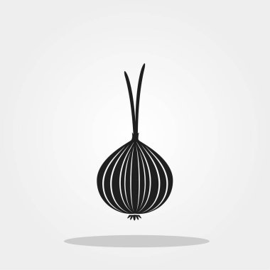 Renk arka plan üzerinde izole trendy düz stil soğan simgesini. Tasarım, logo, UI sebze simgesi. Vektör çizim, Eps10. Düz stil.