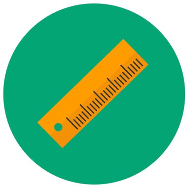 Cetvel üzerinde gri arka plan izole trendy düz stil şirin simgesinde. Okul simgesi tasarım, logo, UI. Vektör çizim, Eps10.