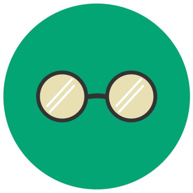 Gözlük gri arka plan üzerinde izole trendy düz stil şirin simgesinde. Okul simgesi tasarım, logo, UI. Vektör çizim, Eps10.