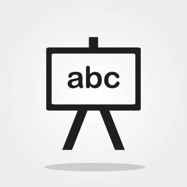 Beyaz tahta üzerinde gri arka plan izole trendy düz stil şirin simgesinde. Okul simgesi tasarım, logo, UI. Vektör çizim, Eps10.