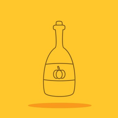 Kabak suyu, akçaağaç şurubu şirin kutsal kişilerin resmi içinde renk arka plan üzerinde izole trendy düz stil. Şükran günü simgesi tasarım, logo, UI. Vektör çizim, Eps10. Düz stil.