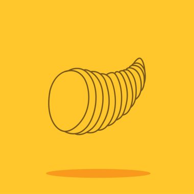 Boynuz şirin kutsal kişilerin resmi içinde trendy düz stil renk arka plan üzerinde izole meyve. Şükran günü simgesi tasarım, logo, UI. Vektör çizim, Eps10. Düz stil.