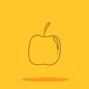 Apple renk arka plan üzerinde izole trendy düz stil şirin simgesinde. Şükran günü simgesi tasarım, logo, UI. Vektör çizim, Eps10. Düz stil.