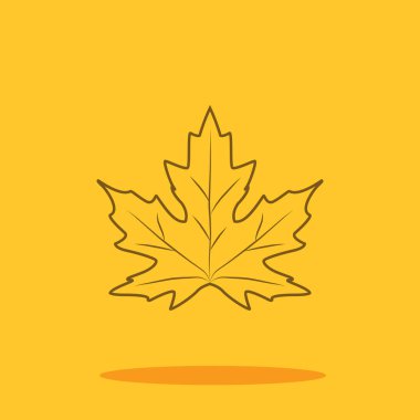 Akçaağaç yaprağı renk arka plan üzerinde izole trendy düz stil şirin simgesini. Şükran günü simgesi tasarım, logo, UI. Vektör çizim, Eps10. Düz stil.