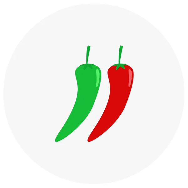 Chili ikon divatos lapos stílusú elszigetelt egyszínű háttérrel. Zöldség szimbólum a design, logo, Ui. Vektoros illusztráció, Eps10. Lapos stílusú. — Stock Vector