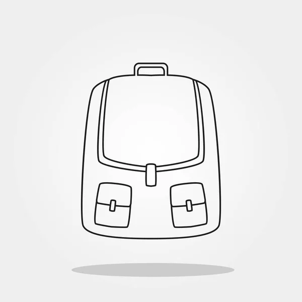 Rucksack niedliche Ikone im trendigen flachen Stil isoliert auf grauem Hintergrund. Schulsymbol für Ihr Design, Logo, ui. Vektorillustration, Eps10. — Stockvektor