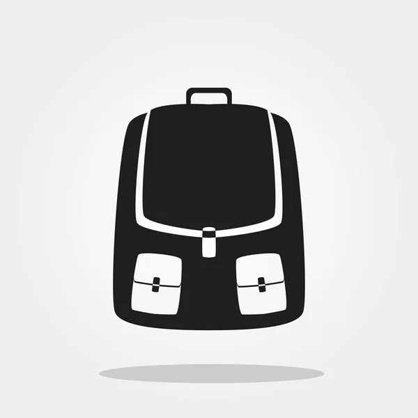 Rucksack niedliche Ikone im trendigen flachen Stil isoliert auf grauem Hintergrund. Schulsymbol für Ihr Design, Logo, ui. Vektorillustration, Eps10. — Stockvektor