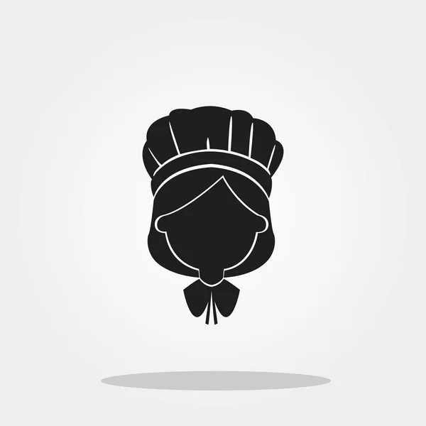 American colonial thanksgiving femmes icône mignonne dans le style plat à la mode isolé sur fond de couleur. Symbole de Thanksgiving pour votre design, logo, UI. Illustration vectorielle, EPS10. Style plat . — Image vectorielle