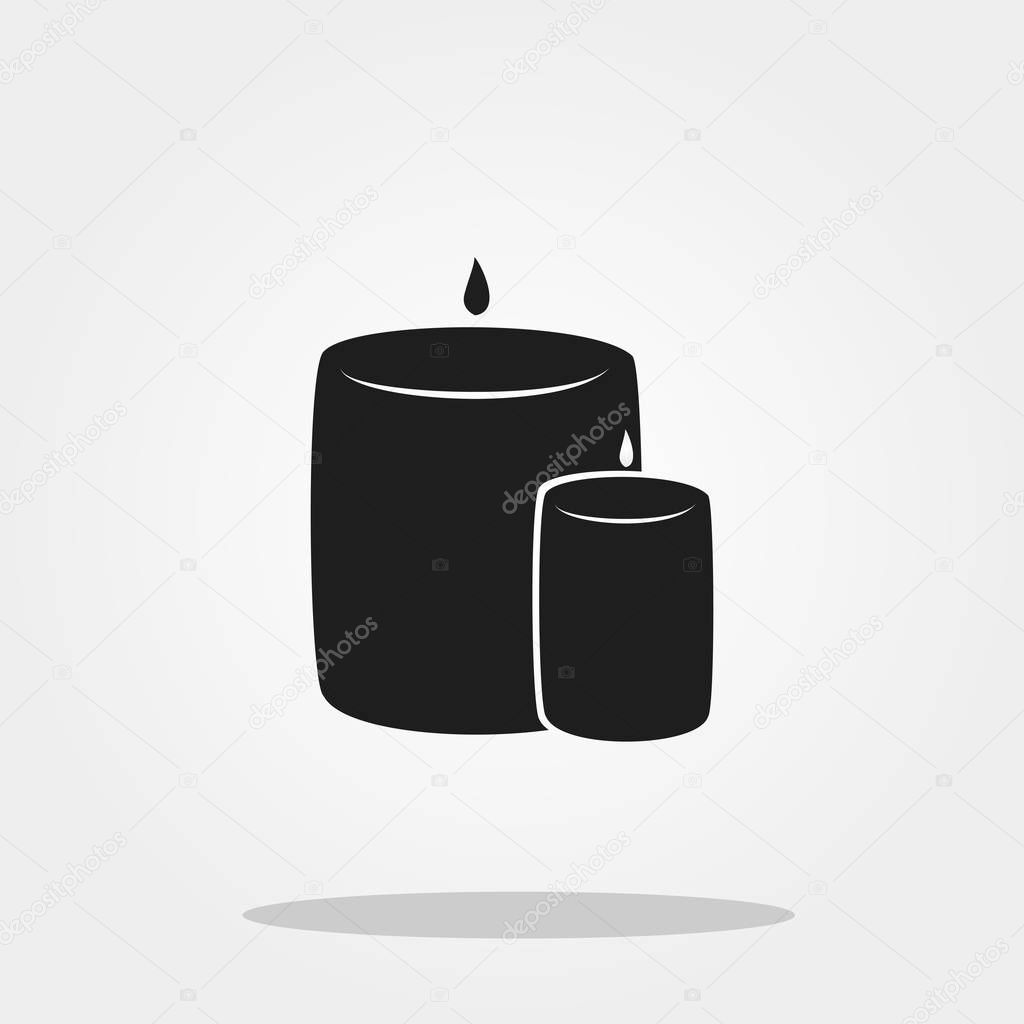 Candle cute icon in trendy flat style isolated on color background. Thanksgiving symbol for your design, logo, UI. Vector illustration, EPS10. Flat style.
