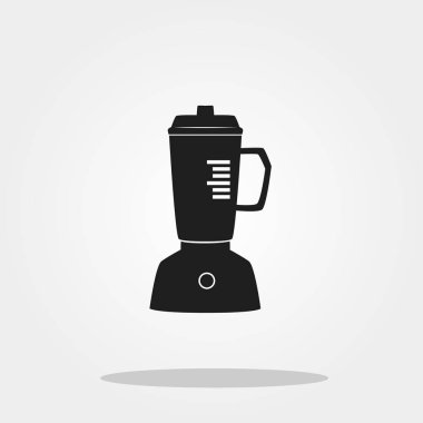 Blender renk arka plan üzerinde izole trendy düz stil şirin simgesinde. Mutfak eşyaları simgesi tasarım, logo, UI. Vektör çizim, Eps10.