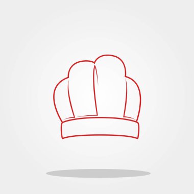 Chef şapka renk arka plan üzerinde izole trendy düz stil şirin simgesini. Mutfak eşyaları simgesi tasarım, logo, UI. Vektör çizim, Eps10.