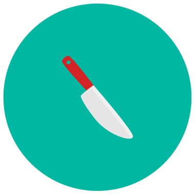 Bıçak renk arka plan üzerinde izole trendy düz stil şirin simgesinde. Mutfak eşyaları simgesi tasarım, logo, UI. Vektör çizim, Eps10.