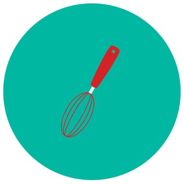 Çırpma teli kap renk arka plan üzerinde izole trendy düz stil şirin simgesini. Mutfak eşyaları simgesi tasarım, logo, UI. Vektör çizim, Eps10.