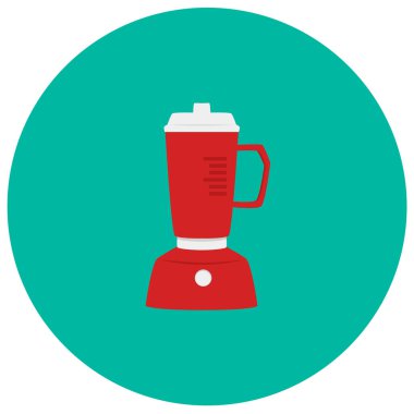 Blender renk arka plan üzerinde izole trendy düz stil şirin simgesinde. Mutfak eşyaları simgesi tasarım, logo, UI. Vektör çizim, Eps10.