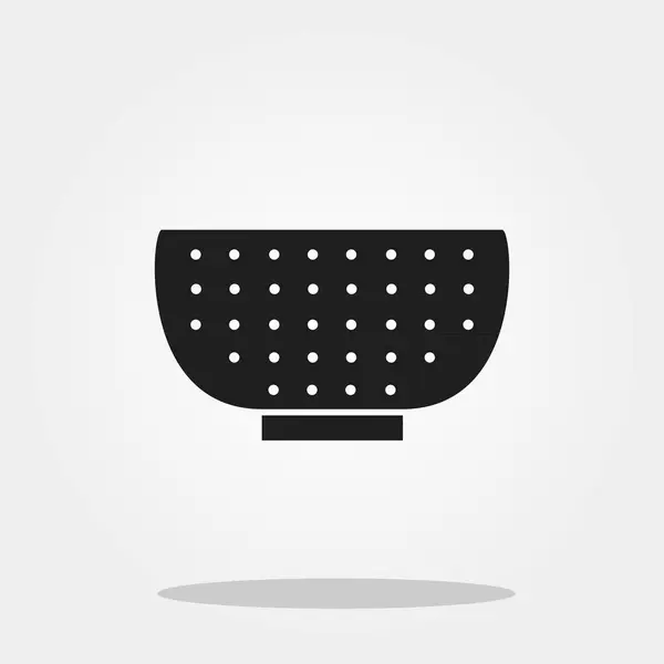 Colander icône mignonne dans le style plat à la mode isolé sur fond de couleur. Symbole d'ustensiles de cuisine pour votre design, logo, UI. Illustration vectorielle, EPS10 . — Image vectorielle