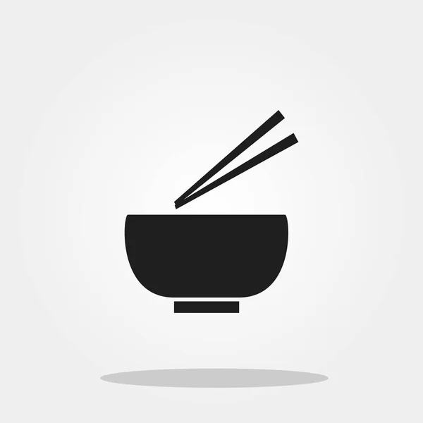 Bol et baguette icône mignonne dans un style plat à la mode isolé sur fond de couleur. Symbole d'ustensiles de cuisine pour votre design, logo, UI. Illustration vectorielle, EPS10 . — Image vectorielle