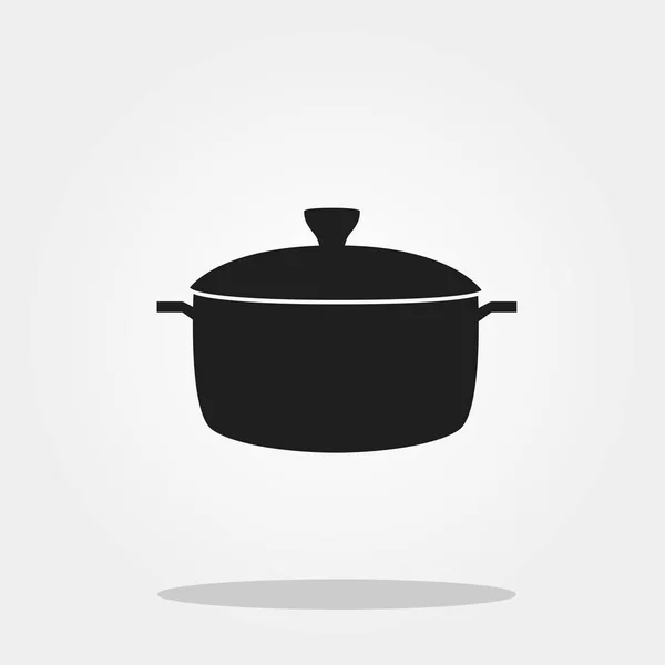 Pot icône mignonne dans le style plat à la mode isolé sur fond de couleur. Symbole d'ustensiles de cuisine pour votre design, logo, UI. Illustration vectorielle, EPS10 . — Image vectorielle