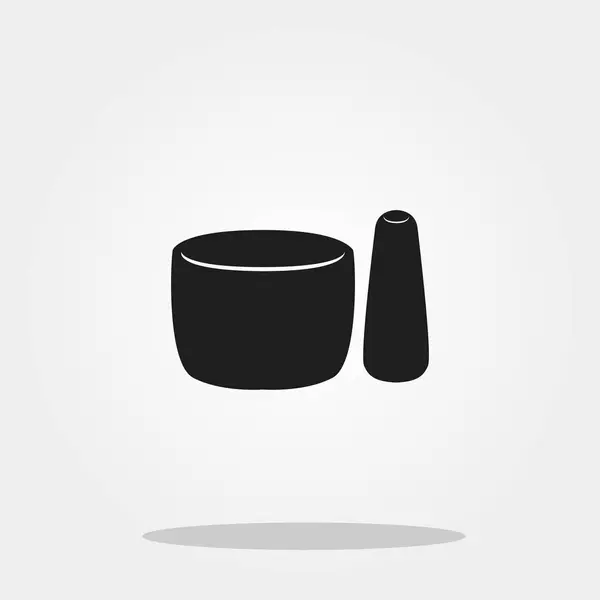 Pilon et mortier icône mignonne dans le style plat à la mode isolé sur fond de couleur. Symbole d'ustensiles de cuisine pour votre design, logo, UI. Illustration vectorielle, EPS10 . — Image vectorielle