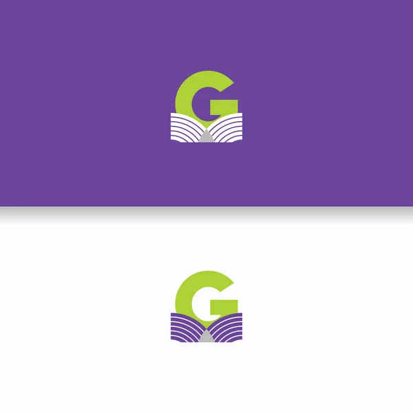 Letra G logo, marca, libro, concepto, corporativo, negocio, educación, escuela, elegante, industrial, impresión , — Vector de stock