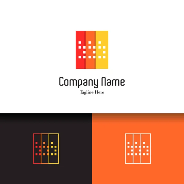 Conjunto de coloridos diseños de logotipo de bienes raíces multicolores plantilla para la marca de la empresa de identidad visual de negocios. Casas, edificio y rascacielos tema - vector de stock — Vector de stock